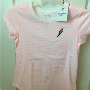 White and pink striped shirt